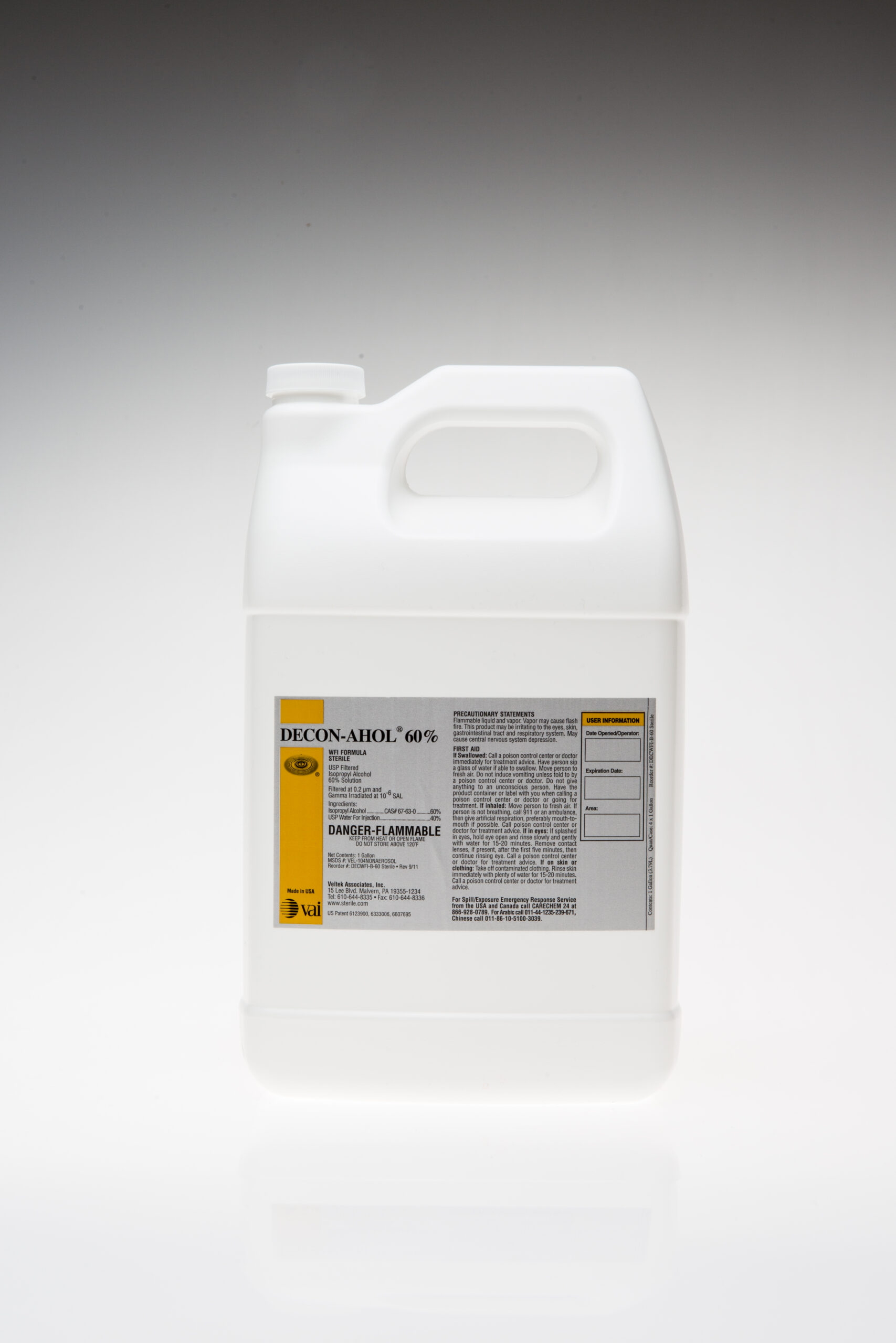 DECON-AHOL WFI 60% FORMULA - Sterile