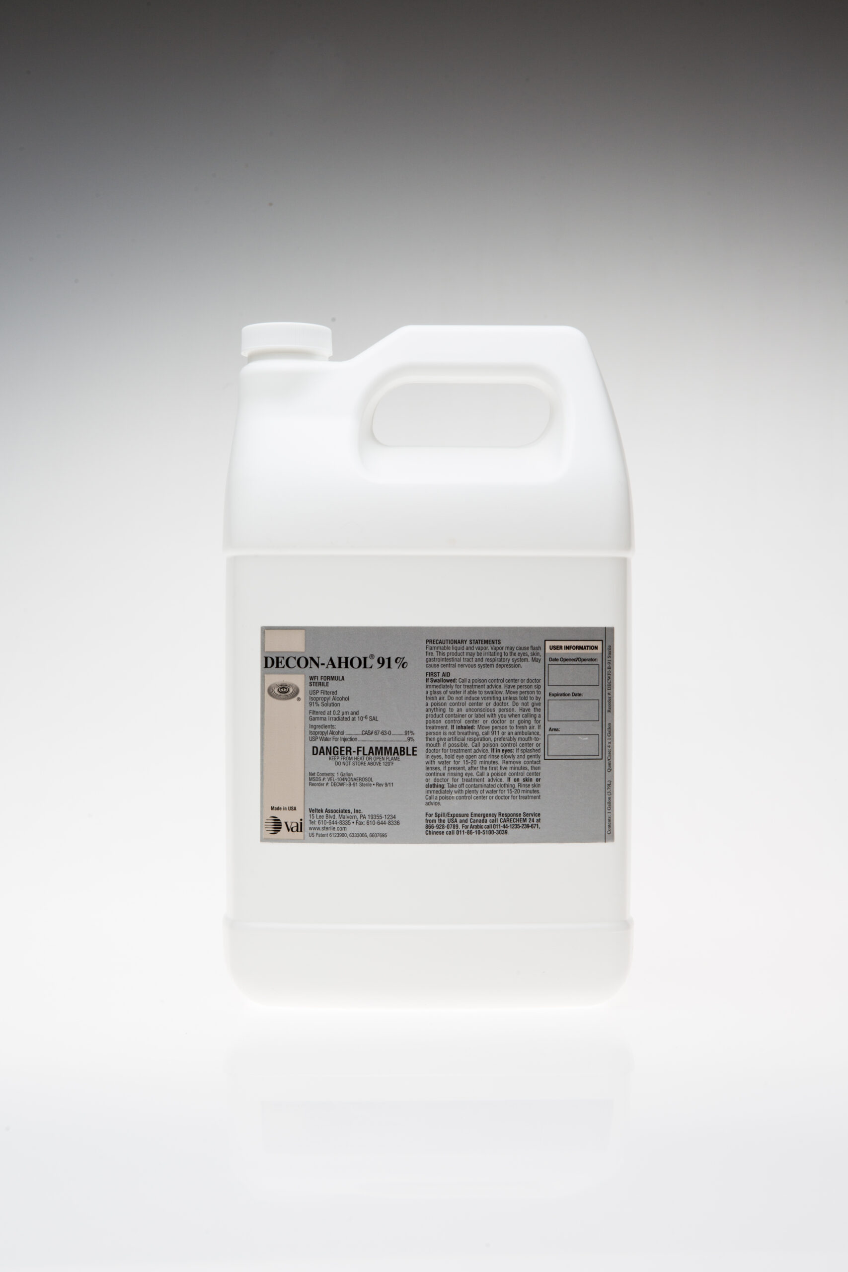DECON-AHOL WFI 91% FORMULA - Sterile